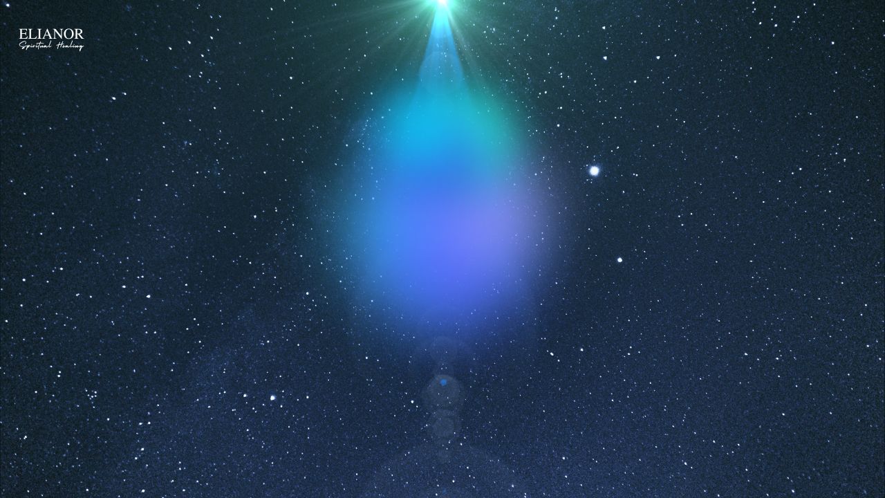 cielo stellato con luce blu